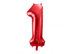 PartyDeco Balon folie Numarul 1 , 86 cm, rosu (1 pachet 1 buc. ) (FB1M-1-007)