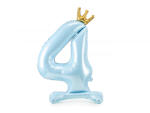 PartyDeco Balon folie cu suport Numarul 4 , 84 cm, albastru cer (1 pachet 1 buc. ) (FB126M-4-011)