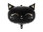 PartyDeco Balon din folie Pisica, 48x36 cm, negru (FB84)