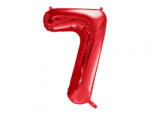 PartyDeco Balon folie Numarul 7 , 86 cm, rosu (1 pachet 1 buc. ) (FB1M-7-007)