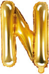 PartyDeco Balon folie Litera N , 35cm, auriu (1 buc. ) (FB2M-N-019)