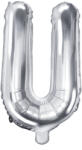 PartyDeco Balon folie Litera U , 35cm, argintiu (1 buc. ) (FB2M-U-018)