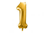 PartyDeco Balon folie Numarul 1 , 86 cm, auriu (1 pachet 1 buc. ) (FB1M-1-019)