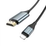 hoco. Cablu Video Lightning la HDMI, for iOS8.0+, 3.3V, 500mA, 1080p HD, 2m - Hoco (UA15) - Metal Gray (KF2314284)