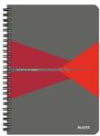 Leitz Office spirálfüzet, A5, kockás, 90 lap, PP borító (szürke-piros) (LEITZ_44980025) (LEITZ_44980025)