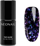 NEONAIL Top Glow lac gel de unghii pentru acoperirea superioară culoare Violet Aurora Flakes 7, 2 ml