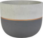  Cement kaspó 38 cm antracit-szürke arany csíkkal (605392)