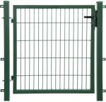  Egyszárnyú kapu kétrudas hálós kerítéspanelhez zöld 180 cm x 100 cm (043446)