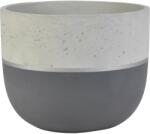  Cement kaspó 38 cm antracit-szürke ezüst csíkkal (605389)
