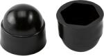 LUX-TOOLS LUX takarósapka névtáblacsavarhoz 12 mm átmérőjű műanyag fekete 8 darab (487041)