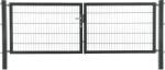  Kétszárnyú kapu Premium kétrudas panelkitöltés antracit 160 cm x 300 cm (041499)