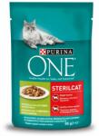 PURINA ONE STERILCATS mini tasakok pulykával és babbal szószban, 12 x 85 g