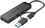 Vention Hub USB 3.0 cu 4 porturi, interfata 2-in-1 USB-C si USB 3.0 si sursa de alimentare Vention CHTBB de 0, 15 m (056500)