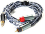 DD HIFI RC30A - Sztereó jelkábel 3, 5mm dugó és 2x RCA dugó aranyozott csatlakozókkal - 120cm (DDHIFI-RC30A-120)
