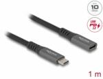 Delock Cablu prelungitor USB 3.2 type C 10Gb/100W T-M 1m brodat, Delock 80022 (80022)