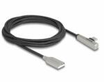 Delock Cablu USB 2.0-A la USB type C T-T Fast Charging 60W cu LED 2m brodat Negru, Delock 80767 (80767)