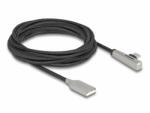 Delock Cablu USB 2.0-A la USB type C T-T Fast Charging 60W cu LED 3m brodat Negru, Delock 80768 (80768)
