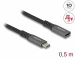 Delock Cablu prelungitor USB 3.2 type C 10Gb/100W T-M 0.5m brodat, Delock 80021 (80021)