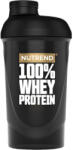 Nutrend Shaker Nutrend 100% Whey 600 ml, átlátszó fekete