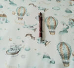  Gyermek mintás pamutvászon textil - méteráru - 160 cm /pasztell zöld repülő - hőlégballon mintás