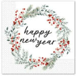 Procos Happy New Year Wreath szalvéta 20 db-os 33x33 cm FSC PNN95389