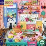 eeBoo - Puzzle Bucătărie roz - 1 000 piese Puzzle