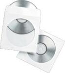 RK Set 100 plicuri CD/ DVD, 124x124mm, offset alb 90 g/mp, cu fereastra, gumat (100.CD124.124.090A)