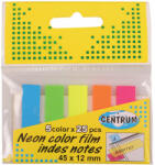 CENTRUM Index adeziv plastic 45x12 mm, 5 cul. neon/set, 25 file/cu (80408)