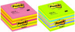 3M Post-it NEON cub notes adeziv 76x76mm, 450 file/set mix culori neon (NOT072)