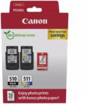 Canon pachet cartuse cearneala PG-510/CL-511 Photo value pack, capacitate negru (2970B017AA) - risereminat