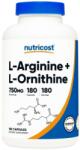 Nutricost L-Arginine + L-Ornithine [180 капсули]