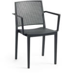 ROJAPLAST Grid műanyag kerti karfás szék, antracit