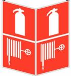 Brady Tűzbiztonsági tábla - "Tűzoltó készülék és tűzoltó tömlő", PVC, szögletes