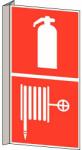 Brady Tűzbiztonsági tábla - "Tűzoltó készülék és tűzoltó tömlő", PVC, zászló