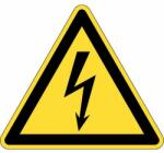 Brady Figyelmeztető tábla - "Elektromos feszültség" - méret: 100 mm, polipropilén