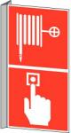Brady Tűzbiztonsági tábla - "Tűzoltótömlő és tűzjelző gomb", PVC, zászló