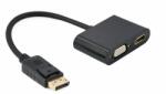 Gembird A-DPM-HDMIFVGAF-01 DisplayPort male to HDMI female + VGA female adapter cable Black (A-DPM-HDMIFVGAF-01)