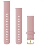 Garmin Vívoactive 4S óraszíj 18mm rózsaszín szilikon világos arany csat (Quick Release) (010-12932-03)