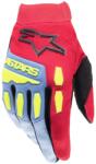 Alpinestars Full Bore motocross kesztyű világoskék-piros-sárga fluo-fekete