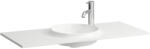 Laufen LANI Mosdó `slim`, Marbond kompozit anyagból, túlfolyónyílás nélkül, 1 csaplyukkal jobb oldalon, Matt fehér H8140757571141 (H8140757571141)
