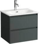 Laufen LUA Keskeny mosdó és alsószekrény kombináció 600mm, két fiókkal, egy csaplyuk, középen, Traffic Grey H8600832661041 (H8600832661041)