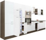 Leziter Yorki 430 konyhablokk yorki tölgy korpusz, selyemfényű fehér fronttal felülfagyasztós hűtős szekrénnyel (L430YFH-FF)