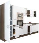 Leziter Yorki 370 konyhablokk yorki tölgy korpusz, selyemfényű fehér fronttal alulfagyasztós hűtős szekrénnyel (L370YFH-AF)
