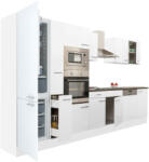 Leziter Yorki 370 konyhablokk fehér korpusz, selyemfényű fehér fronttal alulfagyasztós hűtős szekrénnyel (L370FHFH-AF)