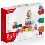 Huanger Happy World: 12 db-os tapintásfejlesztő puha építőkocka szett (MKL227948) - jatekshop