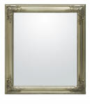 Art-Pol Klasszikus stílusú élcsiszolt szögletes fali tükör faragott ezüst blondel keretben 72x67x3cm (62361)
