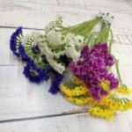 Minikek Egynyári élethű sóvirág - 5 ágú, 42cm, 60 virág/csokor - CSOKOR ÁR - CSAK FEHÉR! : ) - Napsárga