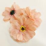 Minikek Cínea művirág fej több színben - 6.5cm - Púder