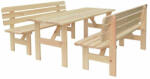 ROJAPLAST Savona fenyőfából készült kerti bútor szett, 2 paddal - natúr (SAVONA_151-1-_151-2)