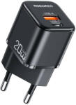 Rocoren Wall charger MiniGaN Rocoren USB-C, USB, 20W (black) (RCCT1P-MNA01) - scom